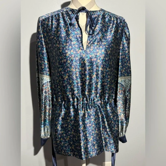 Marina Ferrari/Saks Fifth Avenue Floral 100%Silk Blouse